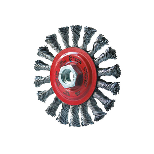 Debrico, magasin de matériaux de construction sur Bruxelles, BROSSE RONDE FIL TORSADE PR Ø115/M14/0,50 / BLISTER PACK,