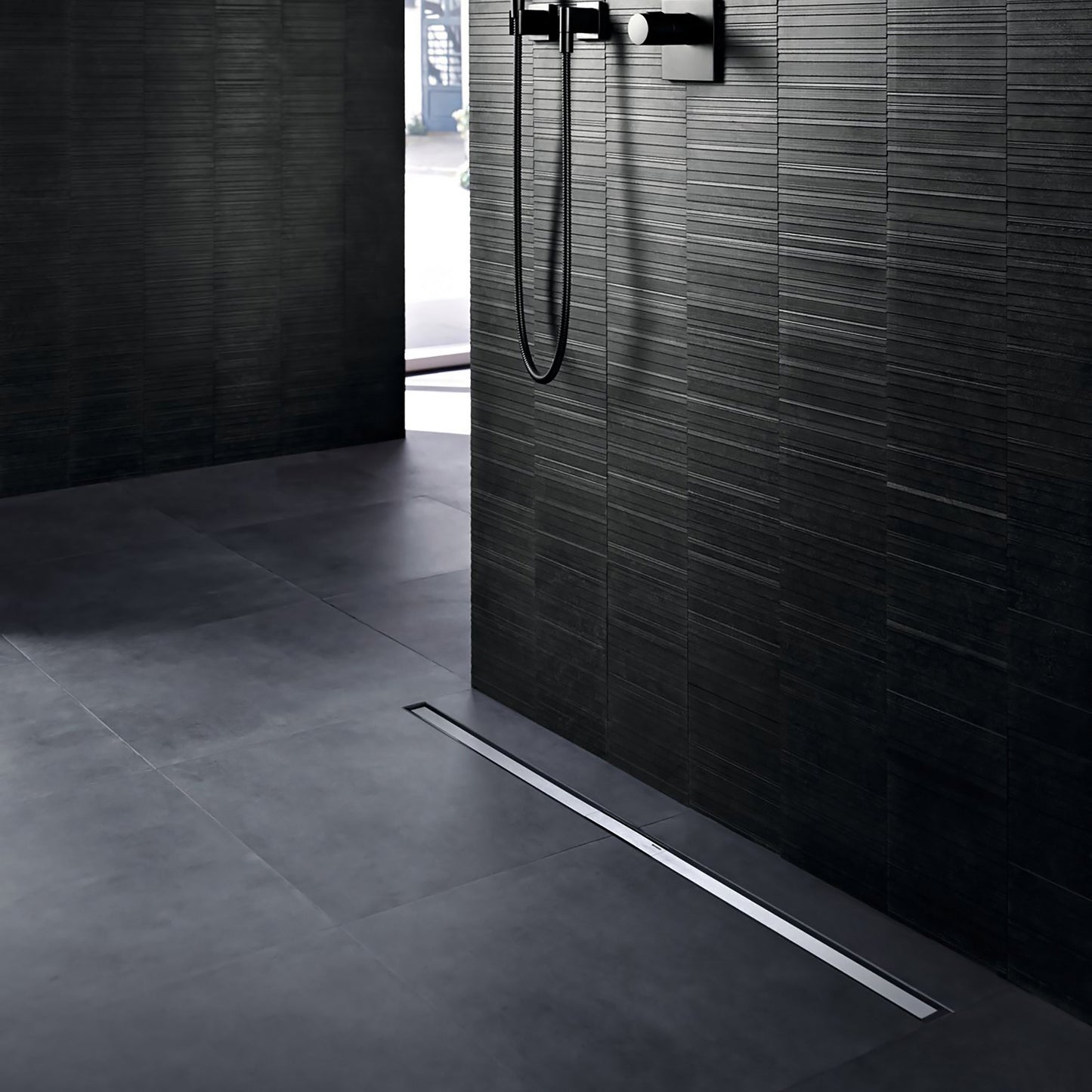 GRILLE POUR CANIVEAU DE DOUCHE EN VERRE NOIR 60 CM, Debrico, magasin de matériaux de construction sur Bruxelles