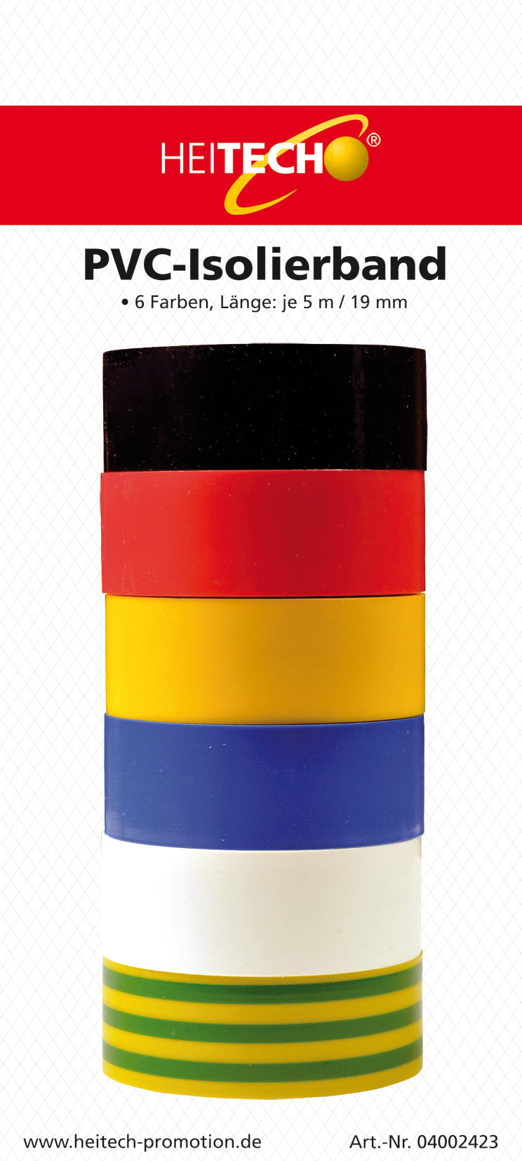 RUBAN ADHESIF 10M 6 COULEURS 18MM