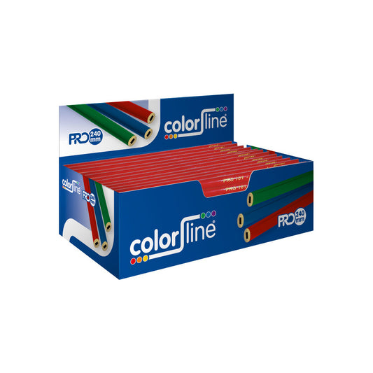 CRAYON DE MENUISIER "PRO 101", FORME OVALE, LAQUE ROUGE - 24 CM - PAR 100 PCS