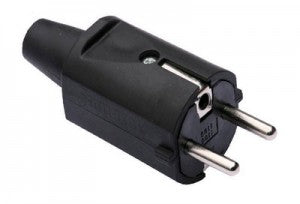 MALE PLUG 16A RUBBER 1PC/BLACK BLISTER