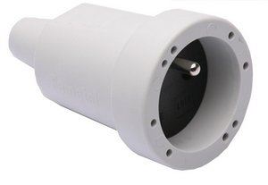 Debrico, magasin de matériaux de construction sur Bruxelles,FICHE FEMELLE 16A BLANC CAOUTCHOUC,