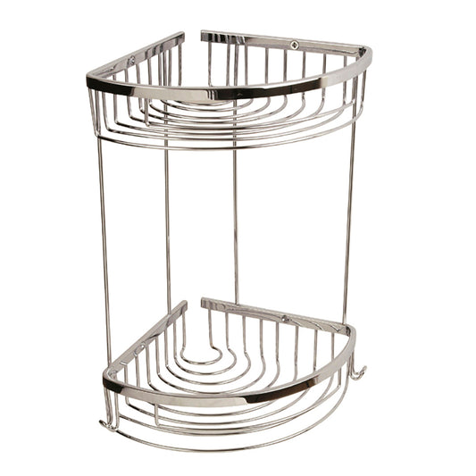 DOUBLE CHROME SHOWER SHELF 18 x 18 CM