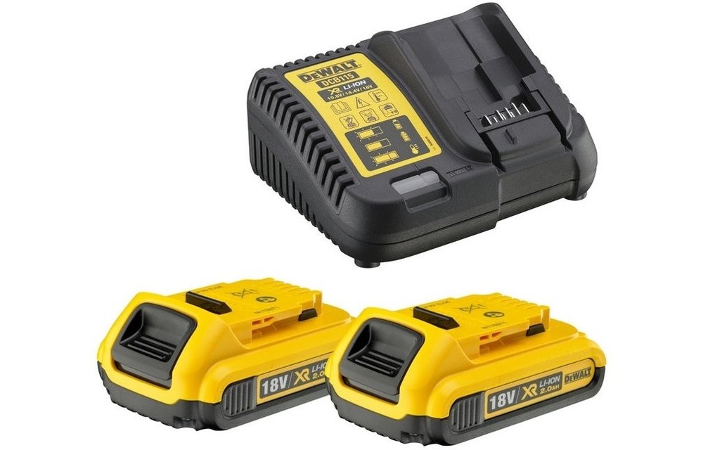 SET DE BATTERIES 2 X 18V XR LI-ION 2.0AH ACCU + CHARGEUR, Debrico, magasin de matériaux de construction sur Bruxelles