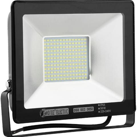 projecteur LED noir, 6400 K, 50 W, Horoz Electric, Debrico, Bruxelles, renovation, materiaux de construction, magasin