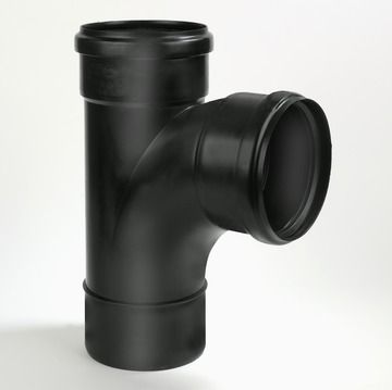 PP T NOIR diam. 125 mm 90° M/F/F