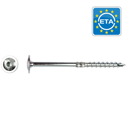 PFS vis à bois TB à emb.T40 8x220 Zn  50 pcs, Debrico, magasin de matériaux de construction sur Bruxelles