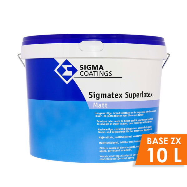 SIGMATEX SUPERLATEX MATT BASE ZX 10L, Debrico, magasin de matériaux de construction à Bruxelles