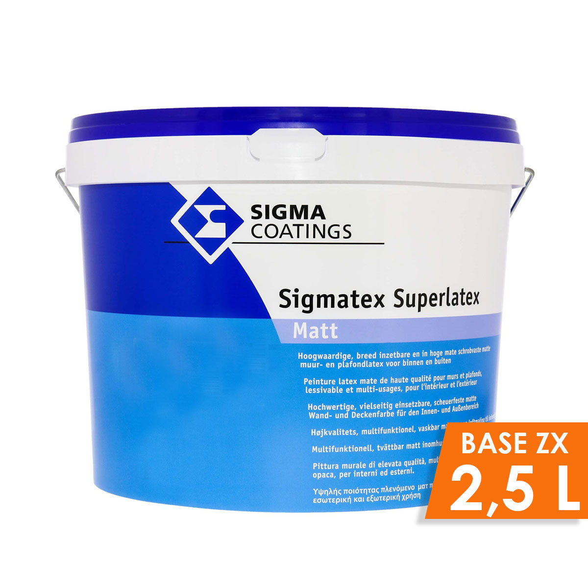 SIGMATEX SUPERLATEX MATT BASE ZX 2,5L, Debrico, magasin de matériaux de construction à Bruxelles