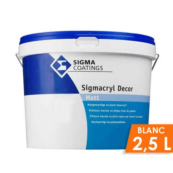SIGMACRYL DECOR MATT BLANC 2,5L, Debrico, magasin de matériaux de construction à Bruxelles