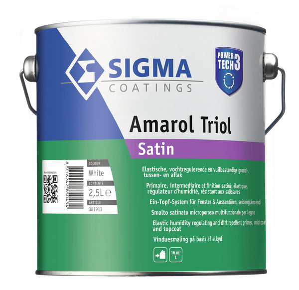 SIGMA AMAROL TRIOL SATIN BLANC  2,5L, Debrico magasin de matériaux de construction sur Bruxelles
