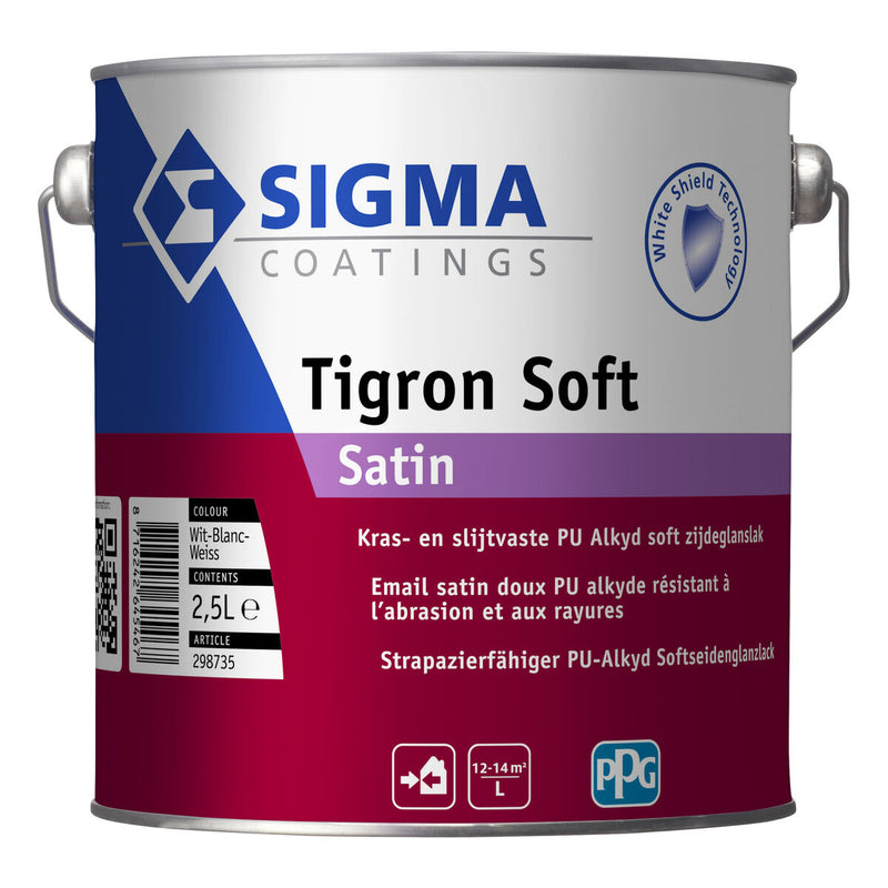 SIGMA TIGRON SOFT SATIN BLANC 2,5L, Debrico magasin de matériaux de construction sur Bruxelles