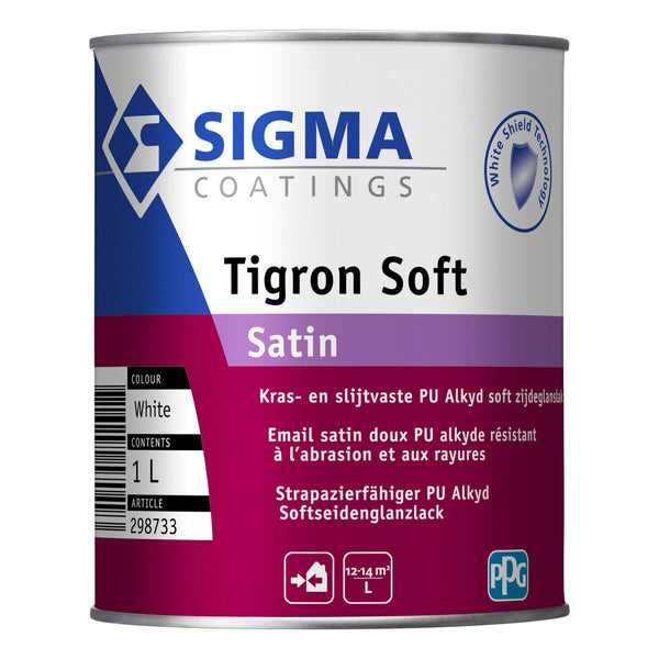 SIGMA TIGRON SOFT SATIN BLANC 1L, Debrico magasin de matériaux de construction sur Bruxelles