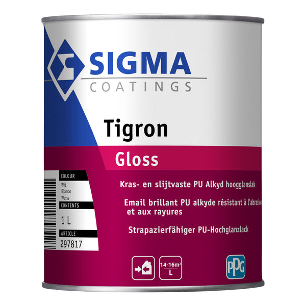 SIGMA TIGRON GLOSS BLANC 1L, Debrico magasin de matériaux de construction à Bruxelles