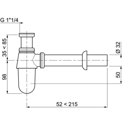 SL211 SIPHON LAVABO LAITON CHROME, Debrico, magasin de matériaux de construction sur Bruxelles