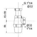 SP3158 SIPHON DE LAVABO REGLABLE NF