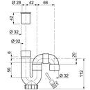 SP5008 PVC SINK SIPHON D32 X D32 