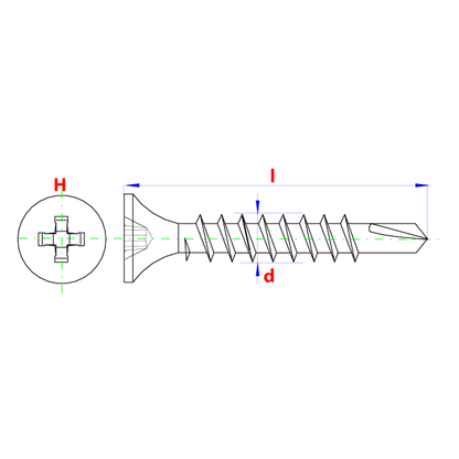 Vis autof. mont. rapide PGB 3,5x25 phos. 200 pcs, Debrico, magasin de matériaux de construction sur Bruxelles