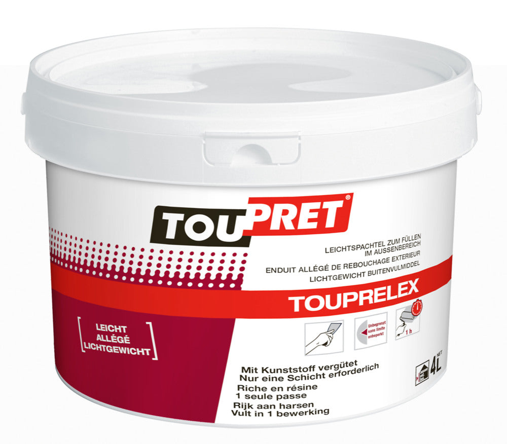 TOUPRET TOUPRELEX enduit de rebouchage ext. allégé 4L, Debrico, magasin de matériaux de construction sur Bruxelles, 
