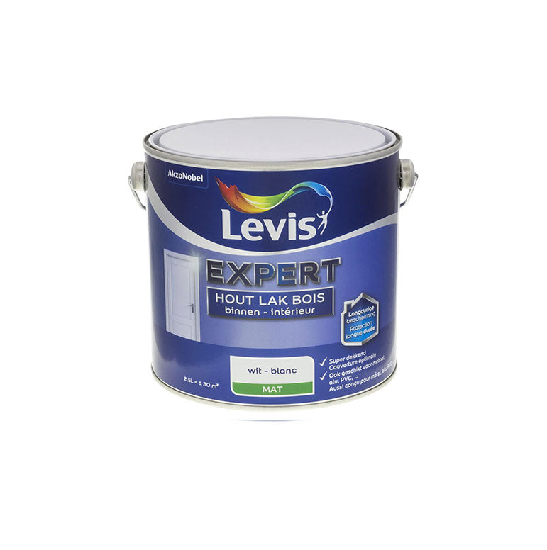 PEINTURE INTERIEURE MATE LEVIS EXPERT 2.5L 0001-Blanc pur, Debrico, magasin de matériaux de construction sur Bruxelles