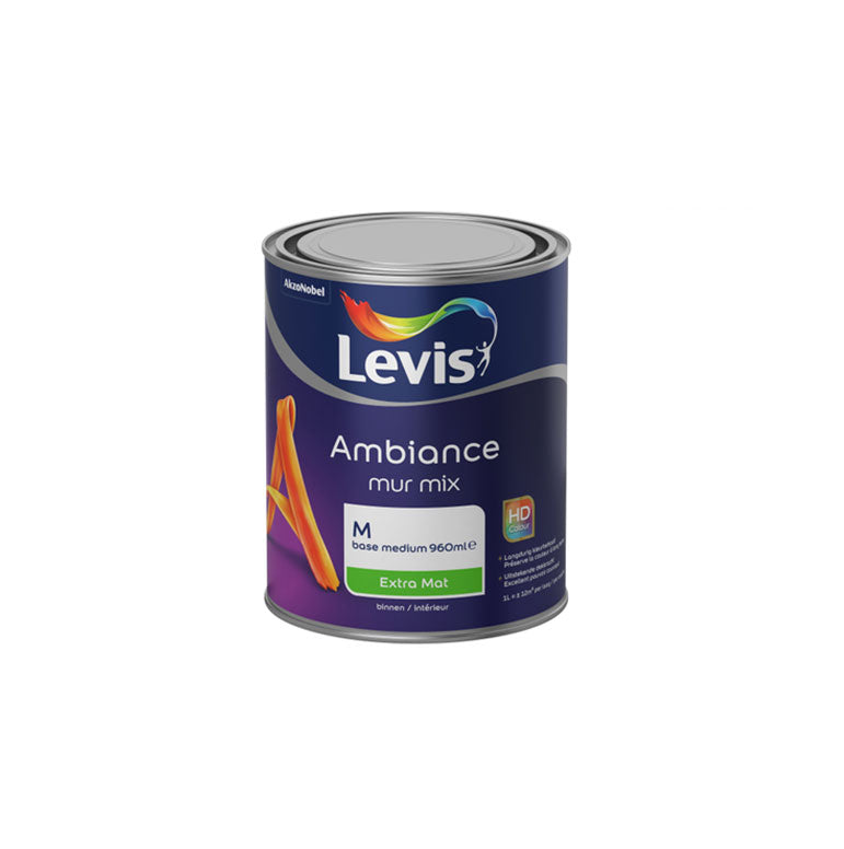 Base M Levis ambiance mur mix extra mat 1 litre, Debrico, Magasin de matériaux de construction et d'aménagement sur Bruxelles et Laeken