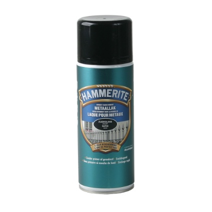 HAMMERITE LAQUE SAT SPRAY 400ML NOIR, Debrico, magasin de matériaux de construction à Bruxelles