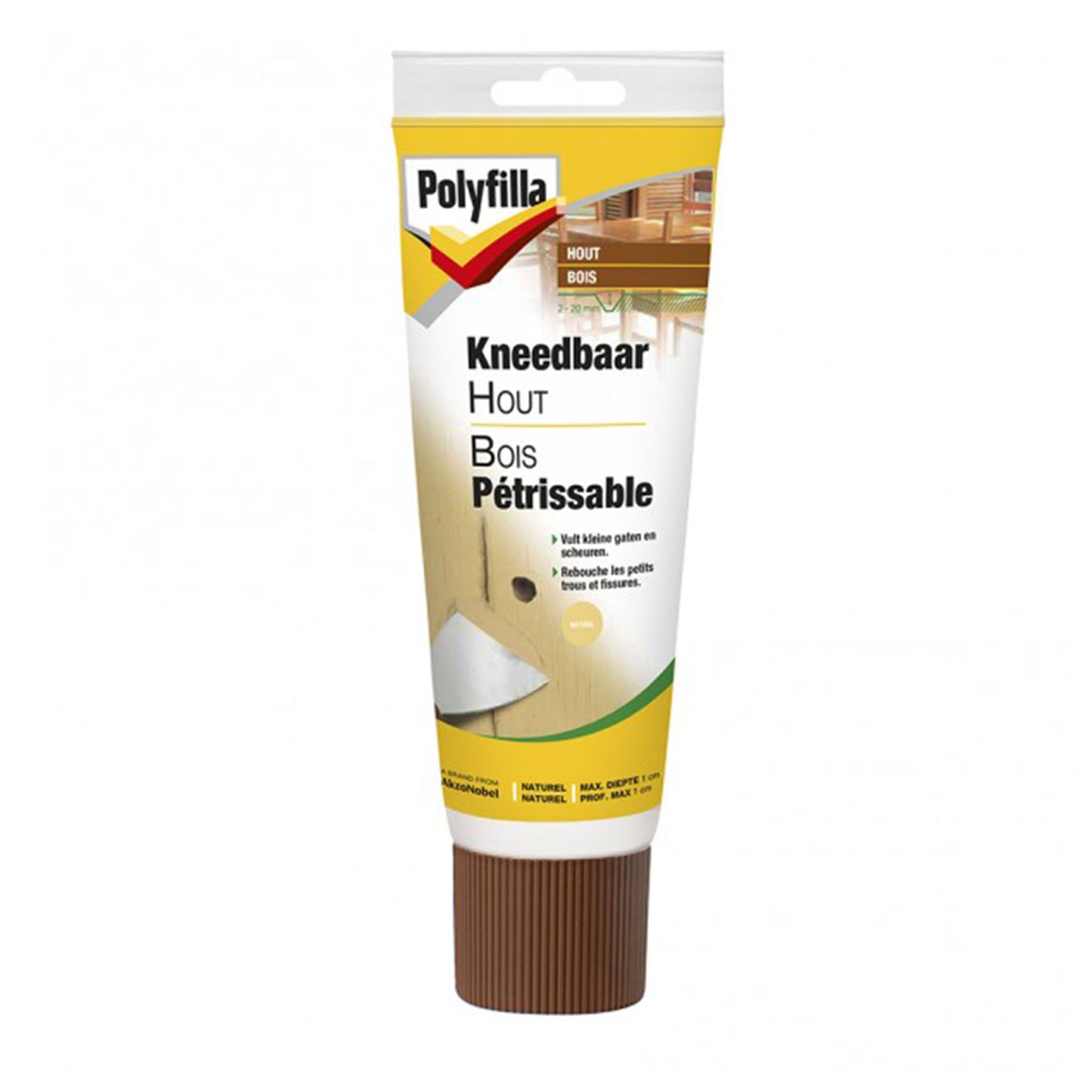 POLYFILLA BOIS PETRISSABLE 330 gr NATURE, Debrico, magasin de matériaux de construction sur Bruxelles