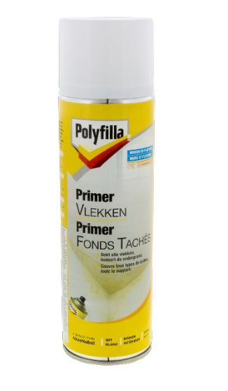 POLYFILLA PRIMER FONDS TACHES SPRAY 500 ml, Debrico, magasin de matériaux de construction sur Bruxelles