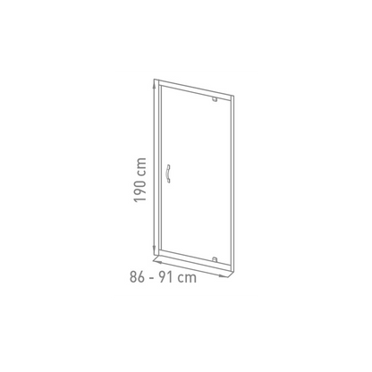 PORTE PIVOTANTE 900 x 1900 mm / 6 mm VMG BELO , Debrico, magasin de matériaux de construction sur Bruxelles