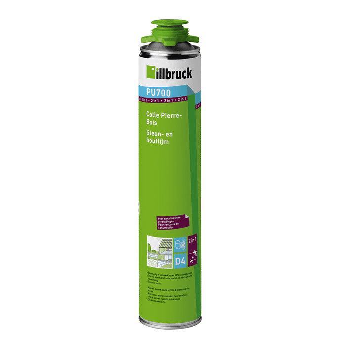 Debrico, magasin de matériaux de construction sur Bruxelles,  COLLE PIERRE-BOIS 880 ml ILLBRUCK PU700, 