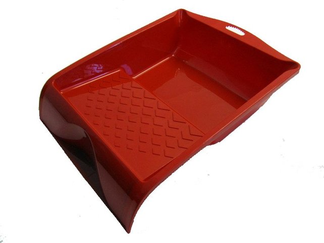 Debrico, magasin de matériaux de construction sur Bruxelles, BAC A PEINDRE PLASTIQUE ROUGE 22 x 28 cm , 