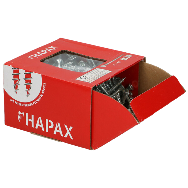 Vis à bois univ HAPAX TF-T20 Ø4,0x30 Zn 200 pcs