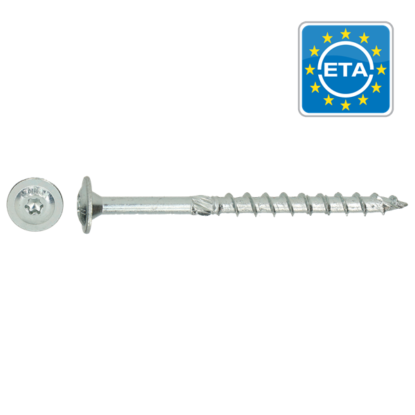 Vis constr bois HAPAX TD-T Ø8x40 Zn 50 pcs, Debrico, magasin de matériaux de construction à Bruxelles