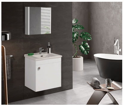 MEUBLE DE SALLE DE BAIN BLANC AVEC VASQUE + MIROIR - 1 PORTE  - 55 cm, Debrico, magasin de matériaux de construction sur Bruxelles