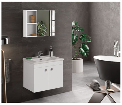 Debrico, magasin de matériaux de construction sur Bruxelles, MEUBLE SALLE DE BAIN BLANC 65CM BADELLA, 