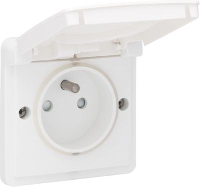 HYDRO PRISE 2P+T (BROCHE) BLANC