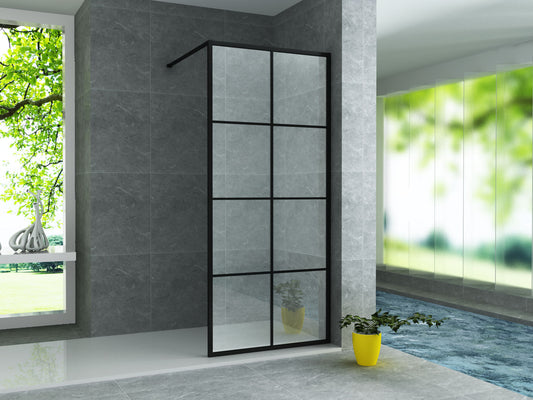PAROI DE DOUCHE MAT NOIR 8 MM 900 X 2000 9 CADRES, Debrico, magasin de matériaux de construction sur Bruxelles