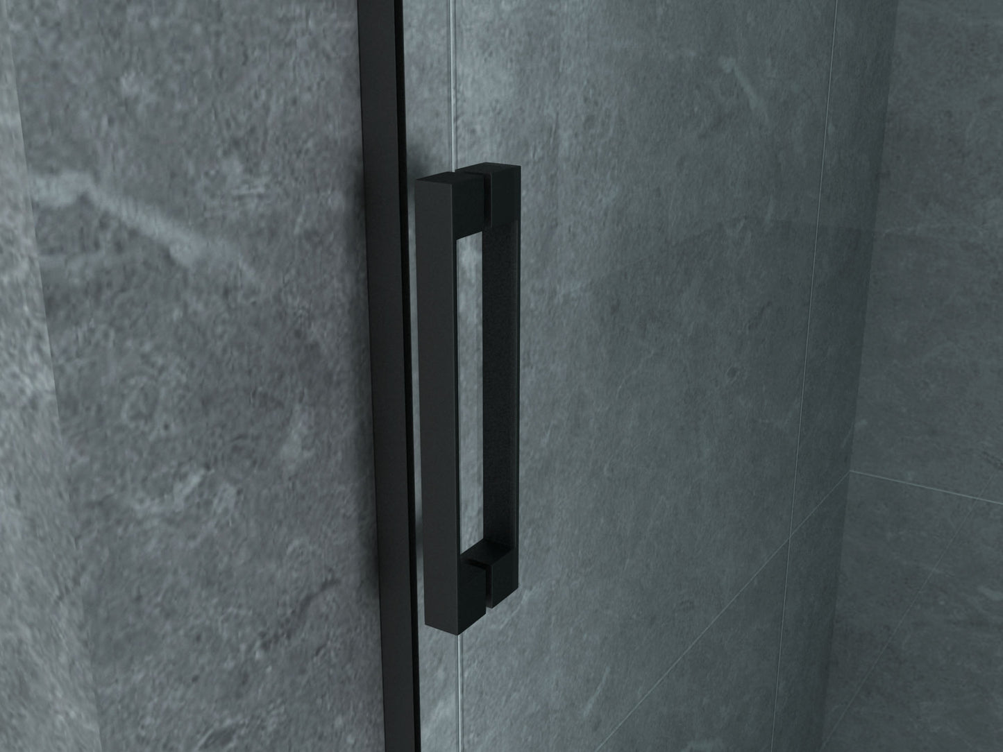 PORTE DE DOUCHE COULISSANTE 8 MM 1400 X 1950 CM PROFIL NOIR MAT