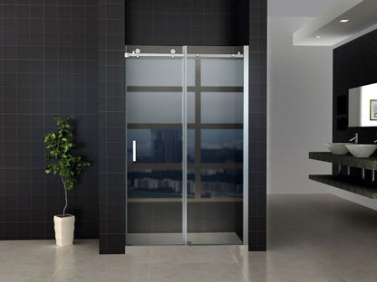 PORTE DE DOUCHE COULISSANTE 8 MM 1200 X 1950 CM PROFIL CHROME