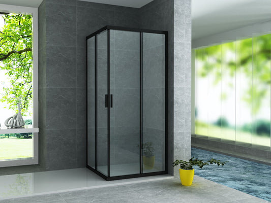 CABINE DE DOUCHE 6 MM 900 X 900 X 1950 CM PROFIL MAT NOIR, Debrico, magasin de matériaux de construction sur Bruxelles