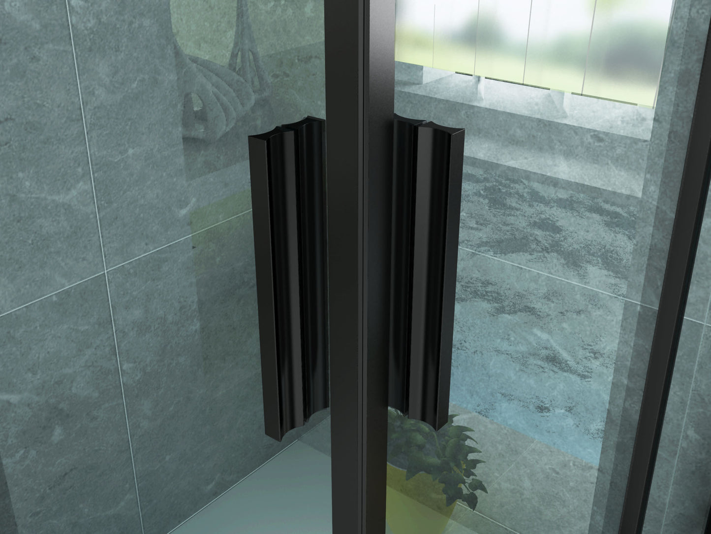 CABINE DE DOUCHE 6 MM 900 X 900 X 1950 CM PROFIL MAT NOIR, Debrico, magasin de matériaux de construction sur Bruxelles
