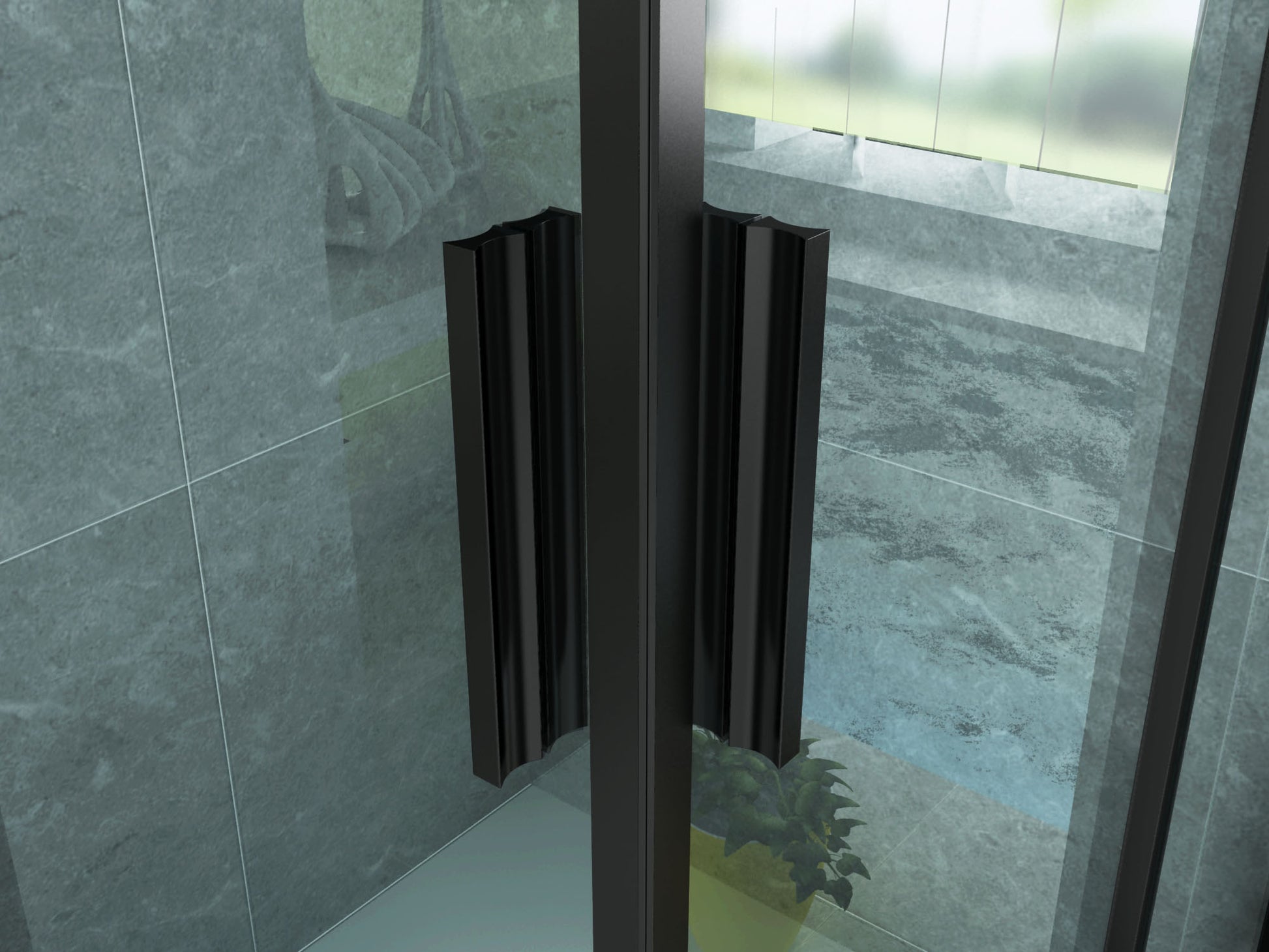 CABINE DE DOUCHE 6 MM 900 X 900 X 1950 CM PROFIL MAT NOIR, Debrico, magasin de matériaux de construction sur Bruxelles