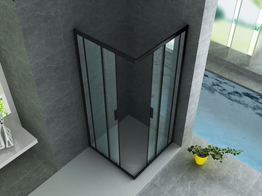 CABINE DE DOUCHE 6 MM 900 X 900 X 1950 CM PROFIL MAT NOIR, Debrico, magasin de matériaux de construction sur Bruxelles