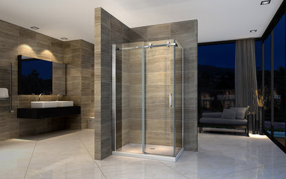 CABINE DE DOUCHE COULISSANTE 8 MM 900 X 1200 X 1950 CM PROFIL CHROME, Debrico, magasin de matériaux de construction sur Bruxelles