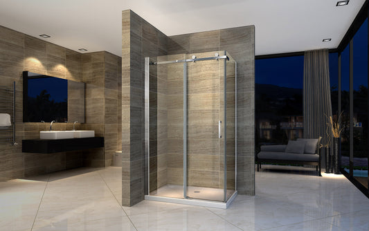 CABINE DE DOUCHE COULISSANTE 8 MM 900 X 1400 X 1950 CM PROFIL CHROME, Debrico, magasin de matériaux de construction sur Bruxelles