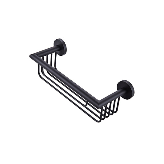 MATTE BLACK SHOWER SHELF 25 CM