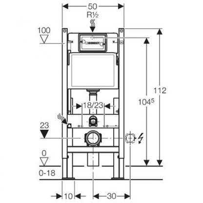 GEBERIT UP100 DUOFIX + PLAQUE DE COMMANDE DELTA 21, Debrico, magasin de matériaux de construction sur Bruxelles