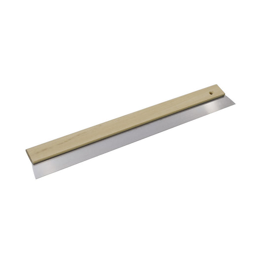Debrico, magasin de matériaux de construction sur Bruxelles, COUTEAU A ENDUIRE 800 MM / 0,7 MM - INOX- MANCHE EN BOIS, 