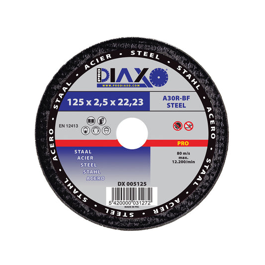 Debrico, magasin de matériaux de construction sur Bruxelles, DISQUE ABRASIF ACIER - Ø 125 x 2,5 MM A30R-BF / PRO CONSTRUCTION, 