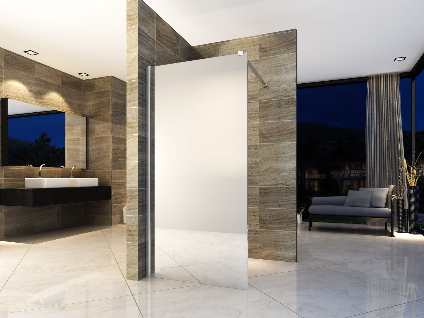 PAROI DE DOUCHE VERRE MIROIR 8 MM 1200 X 2000, Debrico, magasin de matériaux de construction sur Bruxelles